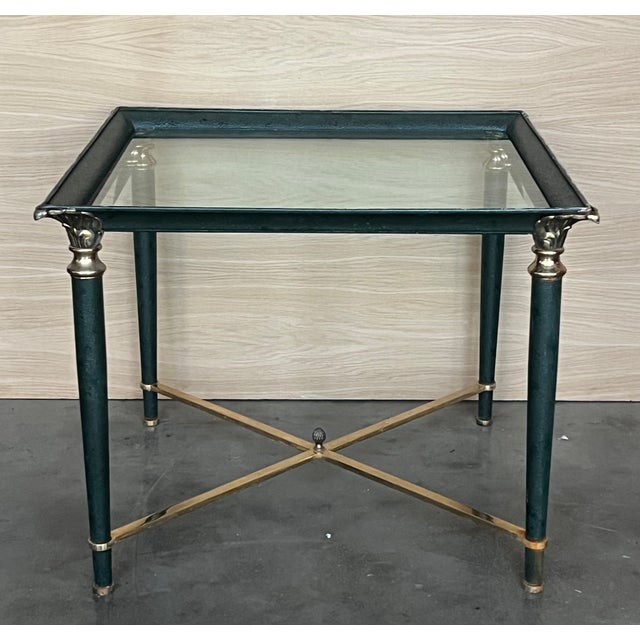 Coffee Tables in Green Iron with Bronze and Brass Details, 1960s, Set of 2 For Sale - Image 16 of 18