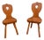 Set of 2 Vintage Alpine Bavarian Heart-Cutout Plank Chairs (Brettstuhl) For Sale
