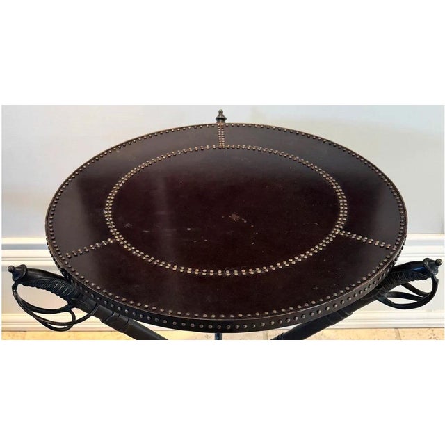 Vintage Campaign Style Sword Side Table - Attributed to Theodore Alexander For Sale - Image 9 of 10