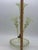 Antique Victorian Epergne Light Green Vaseline Glass Ruffle Ca 1880 Art Glass Vase Glows For Sale - Image 11 of 11