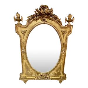 19th C. French Louis XVI Giltwood Mirror