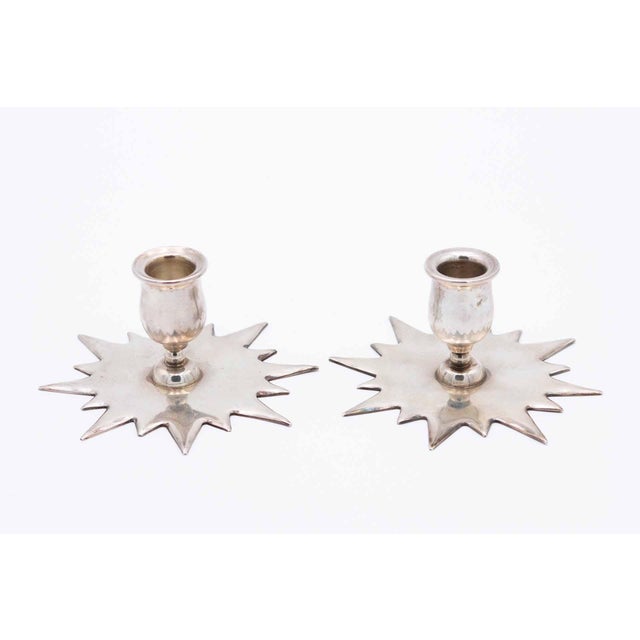 Star-Shaped Silver Candlesticks, Set of 2 For Sale - Image 5 of 5