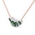 18K Rose Gold 3/4 Cttw Pave Diamonds and Graduated Green Tsavorite Gemstone Curved Bar Choker Necklace - Adjustable up to 14" - 16.5" For Sale - Image 4 of 6