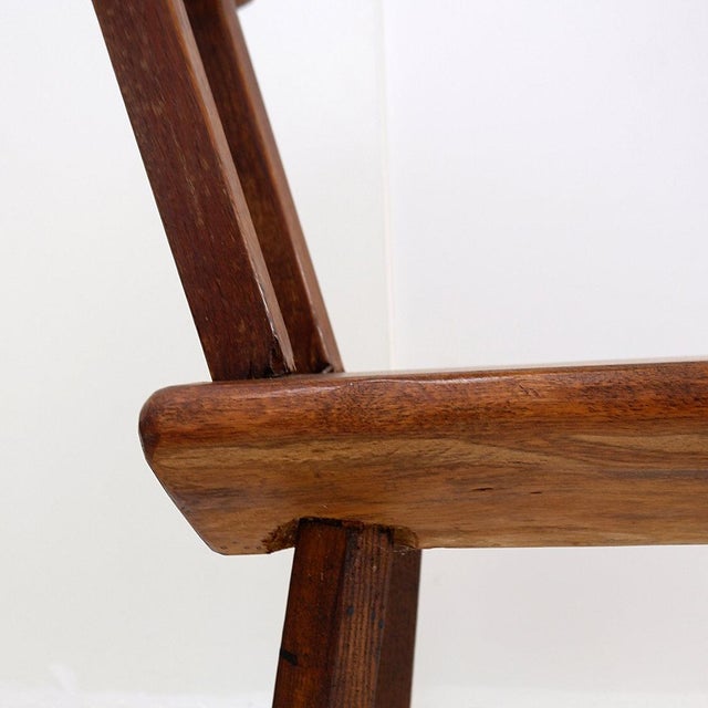 Brown Brutalist Chair from Mobichalet, Belgium, 1950s, Set of 4 For Sale - Image 8 of 16