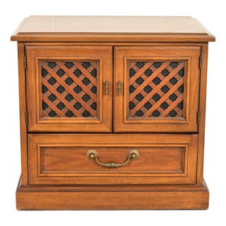 Drexel Spanish Colonial Carved Walnut Nightstand, 1960s For Sale