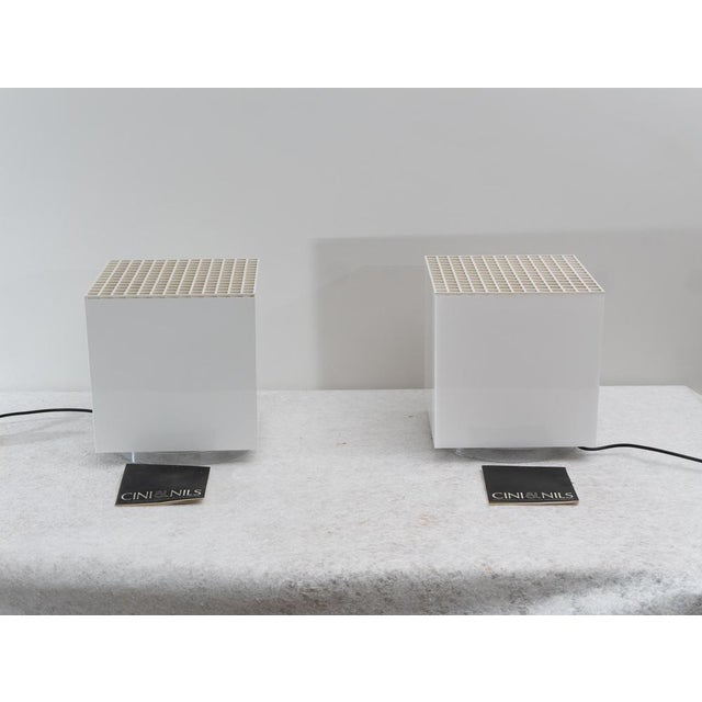 Plastic Lamps and Flower Vase Cube Light attributed to Studio OPI for Cini&Nils, 1970s For Sale - Image 7 of 13