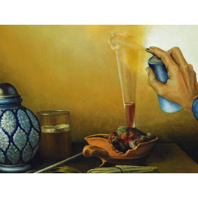 Textile Fazly (Fazoil Ataullakhanov) "Creative Spray" Original Oil on Canvas Hand Signed For Sale - Image 7 of 11