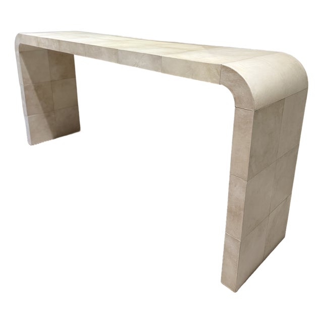 RH Lucien Parchment Console For Sale