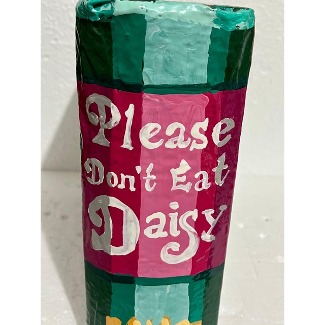 Paint Jean Lowe, Book Sculpture Paper Mache Enamel Painting Jean Lowe Please Don't Eat Daisy For Sale - Image 7 of 18