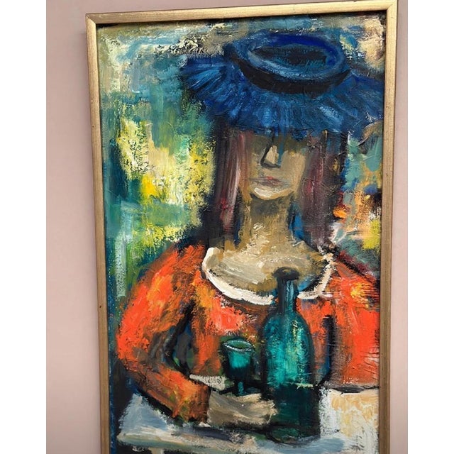 Sven Lundgren, The Woman with the Wine Bottle, 1950s, Oil Painting on Canvas, Framed For Sale - Image 9 of 16