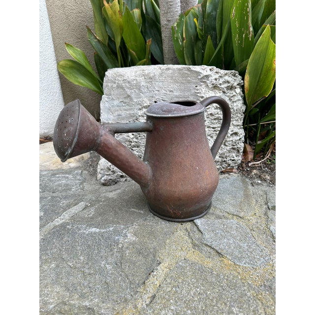 Rustic Vintage 1980’s Copper Watering Can For Sale - Image 3 of 14