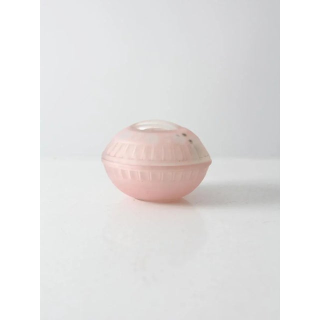 Mid-Century Modern Vintage Pink Satin Glass Covered Bowl For Sale - Image 3 of 6