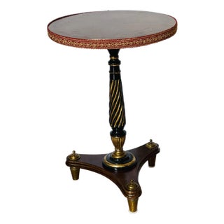 Vintage Baroque Revival Side Round Table With Inlay For Sale