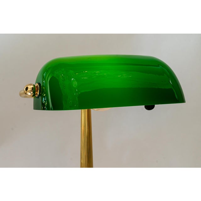 Art Deco Banker Lamp with Green Glass Shade, Vienna, 1920s For Sale - Image 12 of 18