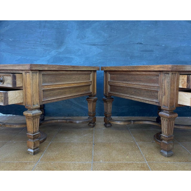 Pair of Spanish Classical Revival Style Oak Side Tables, Mid-20th Century For Sale - Image 10 of 13