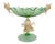 Italian Murano Green Glass Pedestal Bowl Compote With Dolphins Mid Century Modern For Sale