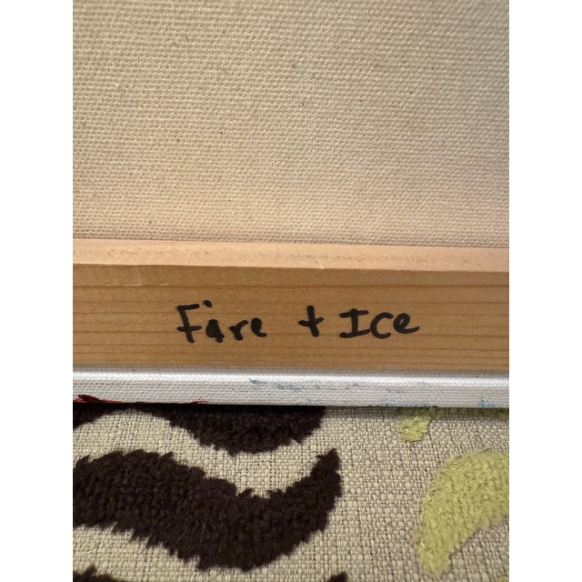 Original Signed “Fire and Ice” Abstract Figurative Painting by Ruth Lais, 2002 For Sale In Houston - Image 6 of 7