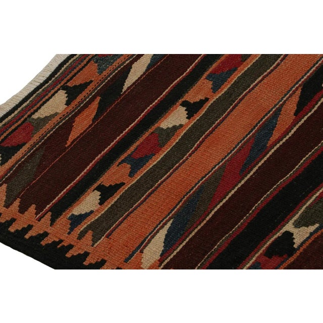 1950s Vintage Afghan Tribal Kilim in Colorful Geometric Patterns For Sale In New York - Image 6 of 7