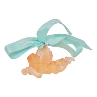 Daum French Amber Crystal Angel For Sale