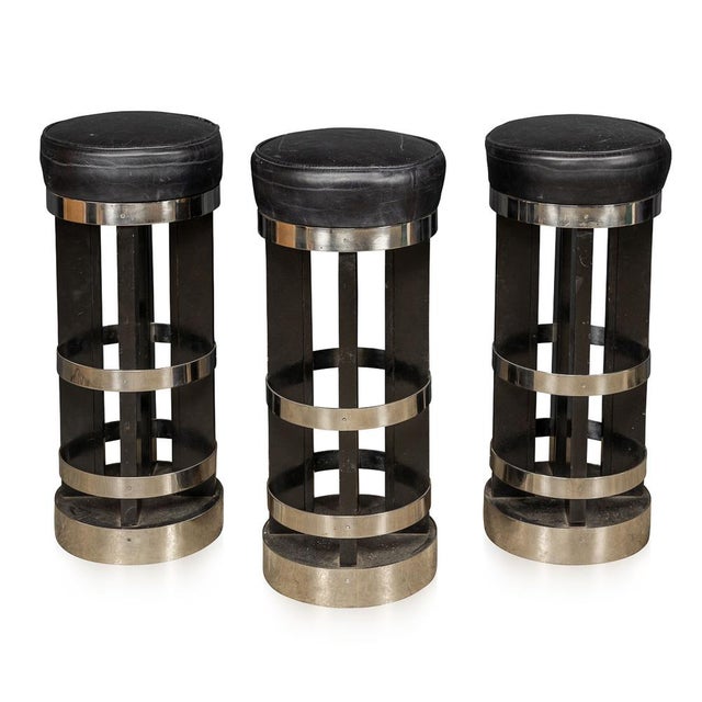 20th Century American Swivel Top Stools, 1950s, Set of 3 For Sale - Image 13 of 13