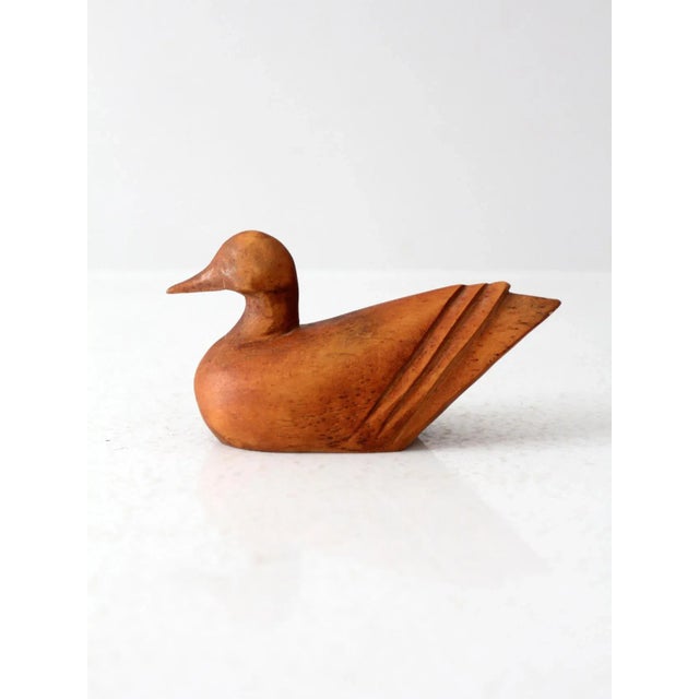 Vintage Hand-Carved Wood Duck For Sale - Image 9 of 10