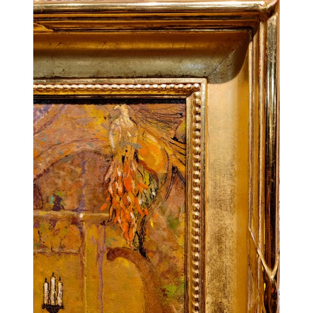 Wood Dana Bartlett -Interior of a Spanish Gothic Church -Oil Painting For Sale - Image 7 of 10