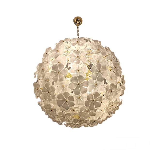 Large Gardenia Ball Pendant Lamp, 1950s For Sale - Image 4 of 4