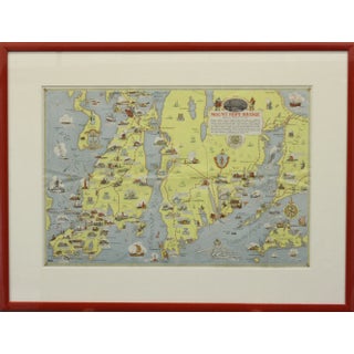 Mount Hope Bridge, Bristol, Rhode Island Map, 1933 For Sale