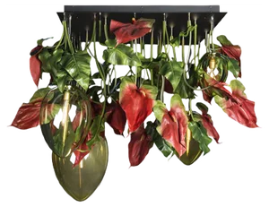 Flower Power Red Anthurium & Egg Lamps Chandelier from VGnewtrend, Italy