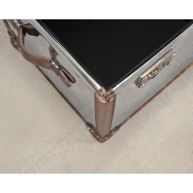 Timothy Oulton Steel and Leather London Steamer Hat Trunk For Sale - Image 10 of 18