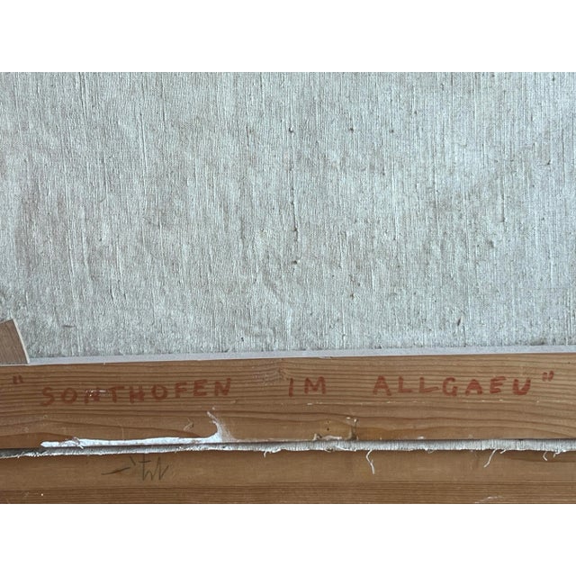 1950s Fritz Winter Munchen Germany Original Oil Painting Sonthofen Im Allgaeu Bavarian Alps For Sale - Image 5 of 11