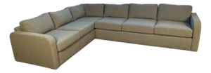 1970s Milo Baughman for Thayer Coggin L-Shaped Sectional Sofa in Blue-Green Woven Fabric