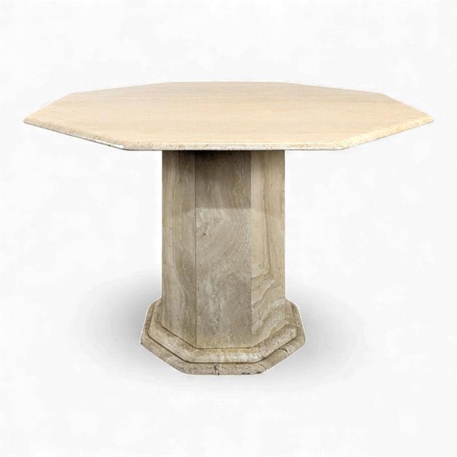 Vintage Octagonal Travertine Table For Sale - Image 6 of 6