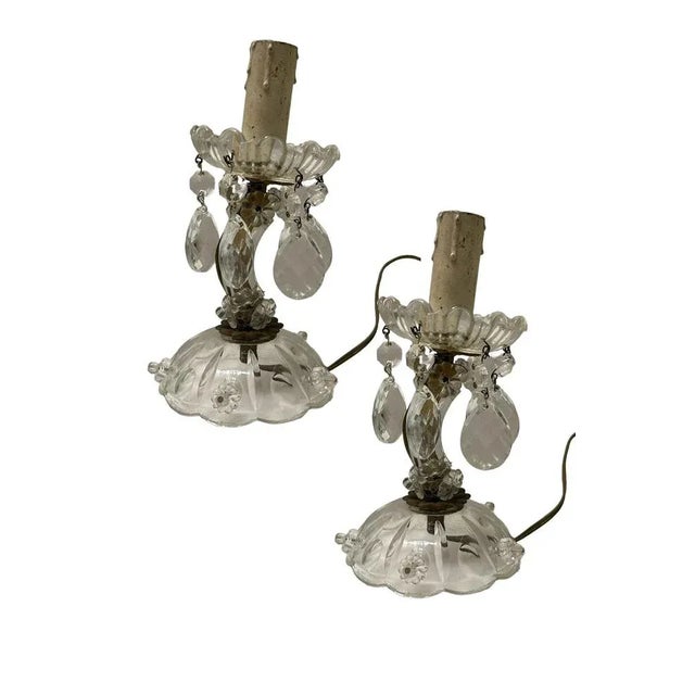 Vintage Crystal Lamps, 1950s, Set of 2 For Sale - Image 6 of 13