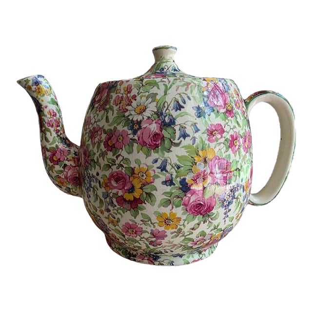 Antique Royal Winton Summertime Chintz Teapot For Sale