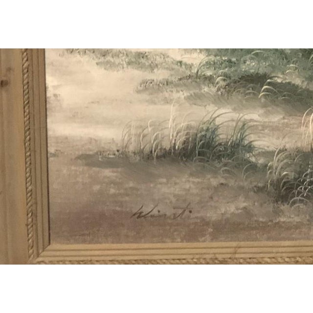 Nautical Late 20th Century Large Framed Coastal Seascape Oil Painting by H. Wurtz For Sale - Image 3 of 7