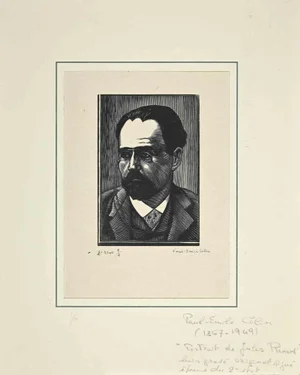 Paul Emile Colin, Portrait de Jules Renard, Woodcut, Early 20th Century