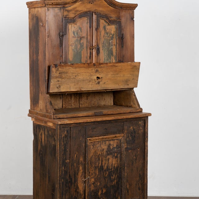 Brown 19th-Century Hungarian Rustic Pine Cabinet Cupboard For Sale - Image 8 of 14