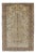 Antique Turkish Oushak Prayer Rug With Flowers in Ivory, Taupe and Cream 4′ × 6′2″ For Sale