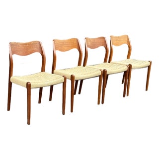 Niels Otto Møller Teak Model 71 Dining Chairs for j.l. Møller, 1960s- Set of Four For Sale