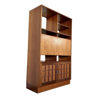 Mid-Century Modern Teak Secretaire Bookcase, 1960s For Sale
