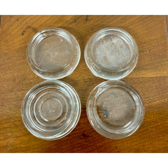 Traditional Vintage Glass Furniture Leg Coasters For Sale - Image 3 of 7