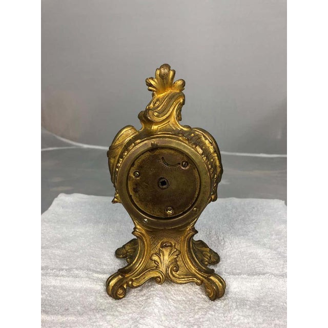 Metal Louis XVI Style Mantel Clock, Late 19th Century For Sale - Image 7 of 13