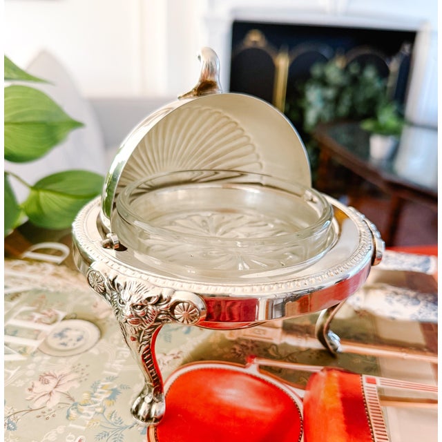 Early 20th Century American Rogers Silver-Plated Roll Top Caviar / Butter Dish With Glass Liner - Caviar Server For Sale - Image 10 of 10