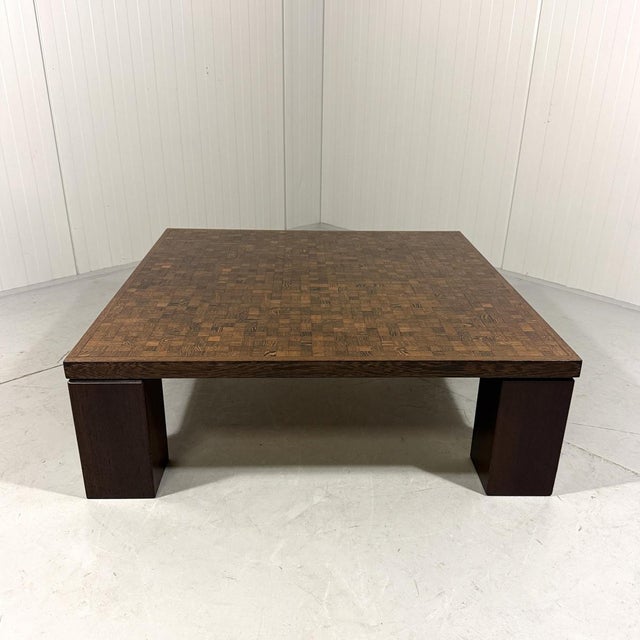 Mid-Century Modern Wenge End-Grain Mosaic Coffee Table by Rolf Middelboe & Gorm Lindum for Tranekær Furniture, Denmark, 1970s For Sale - Image 3 of 17