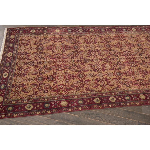 Brown 4 X 7 Vintage Agra Hand-Knotted Wool Rug in Brown With Allover Design For Sale - Image 8 of 11