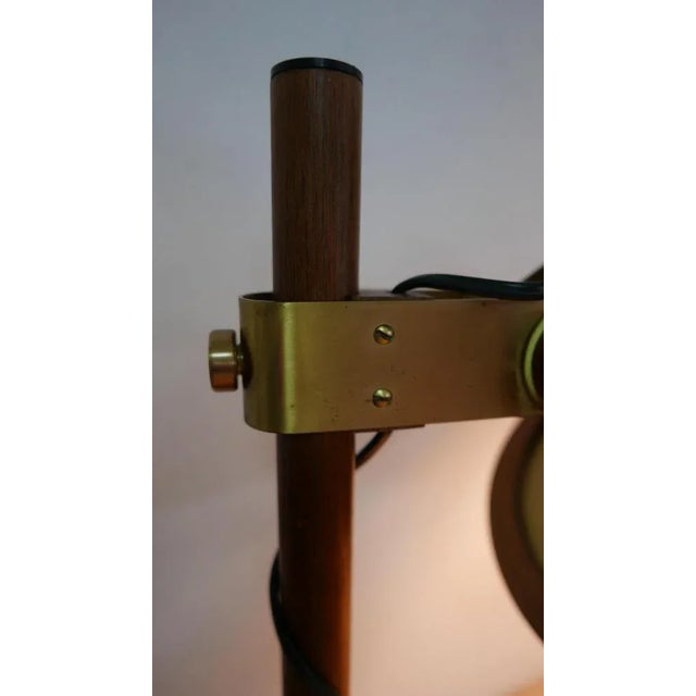 Brown Model 84 Table Lamp in Brass and Oak by Temde, 1970s For Sale - Image 8 of 13