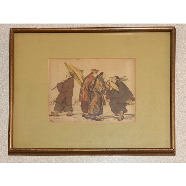 Framed Elyse Ashe Lorde Print "The Meeting" - Chinese, Deco, Hollywood Regency For Sale - Image 4 of 4