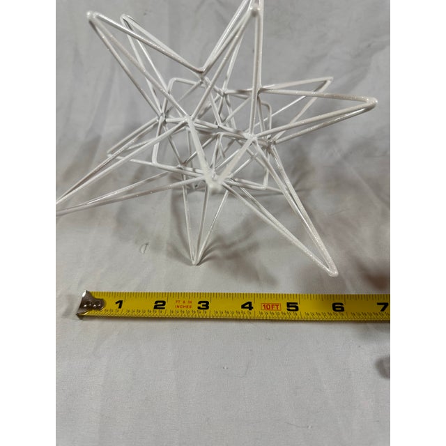 Mid-Century Modern Cool White Wire Starr Freshly Powder Coat With Some Sparkle For Sale - Image 3 of 5