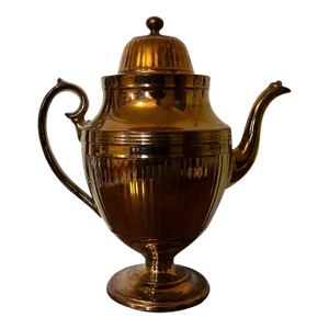 Large Antique Early 19th Century English Staffordshire Urn Shape Copper Luster Coffee Pot